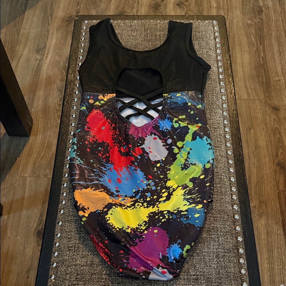 Colorful Splatter Print Leotard - Picture 3 of 3